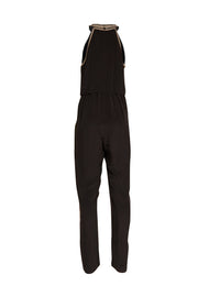 Kobi Halperin - Black Sleeveless Beaded Trim Jumpsuit Sz L - Current Boutique