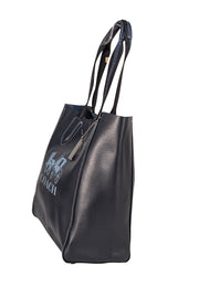 Coach - Navy Leather "Derby" Logo Front Tote - Current Boutique