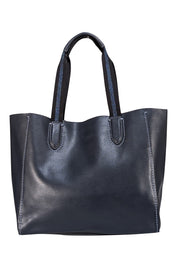 Coach - Navy Leather "Derby" Logo Front Tote - Current Boutique