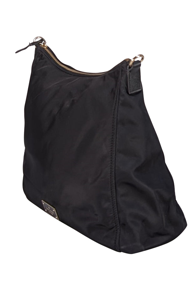 Kate Spade - Black Nylon Floral Strap Crossbody Bag - Current Boutique