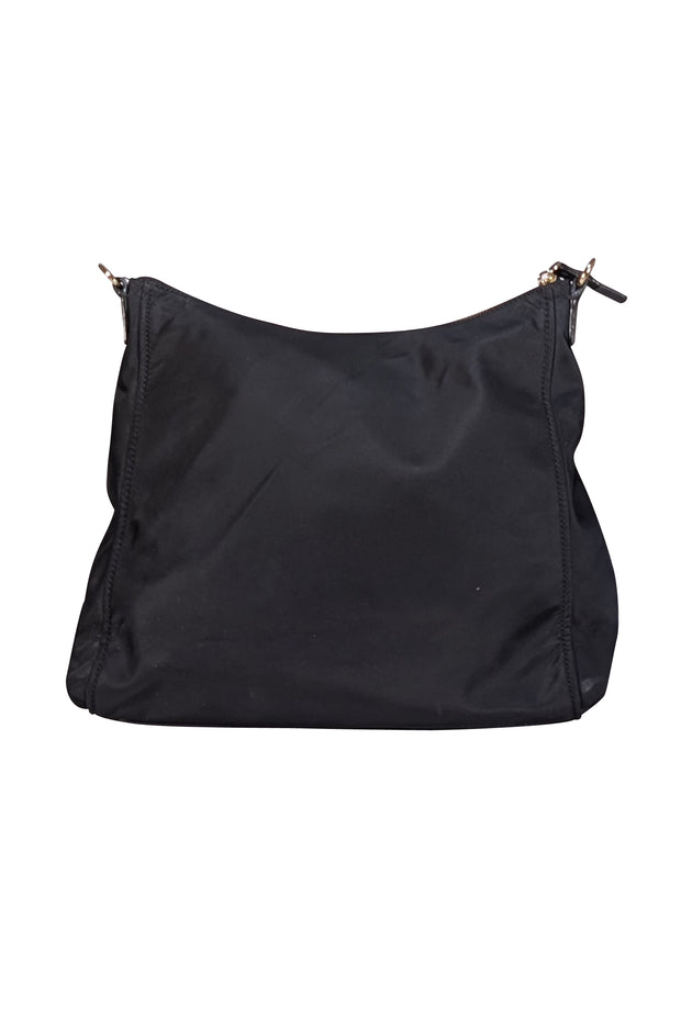 Kate Spade - Black Nylon Floral Strap Crossbody Bag - Current Boutique