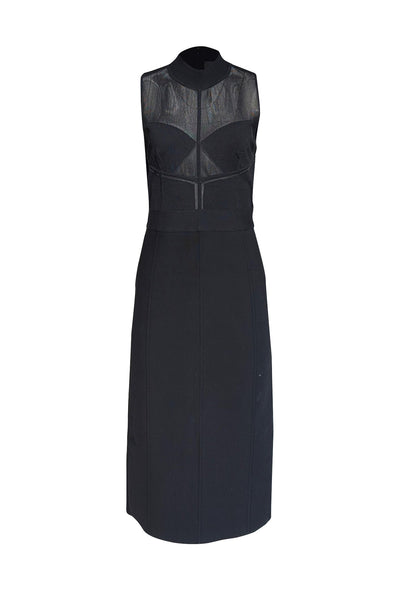 Herve Leger - Black Bandage Knit Sleeveless Midi Dress Sz XL - Current Boutique