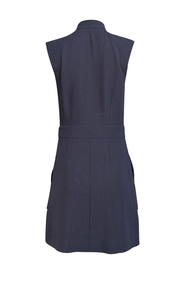 Veronica Beard - Dark Navy Front Button A-Line Mini Dress Sz 6 - Current Boutique