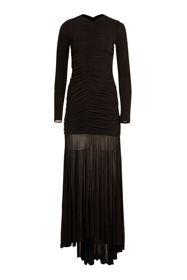 A.L.C. - Black Ruched Maxi Formal Dress Sz S