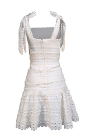 Zimmermann - Ivory Eyelet Trim Sleeveless Dress Sz 4 - Current Boutique
