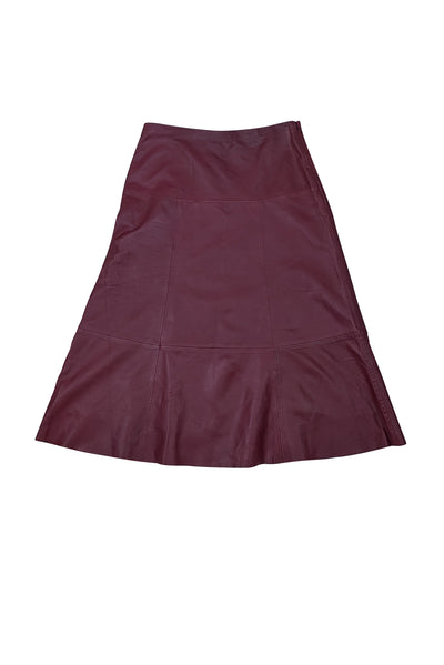 ATM - Maroon Leather A Line Skirt Sz 6