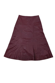 ATM - Maroon Leather A Line Skirt Sz 6