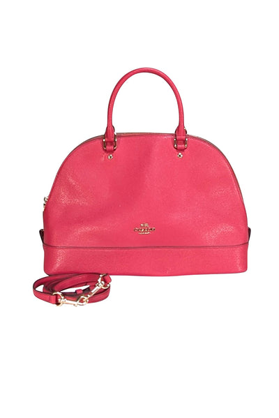 Coach - Dark Fuchsia Leather Satchel Bag - Current Boutique