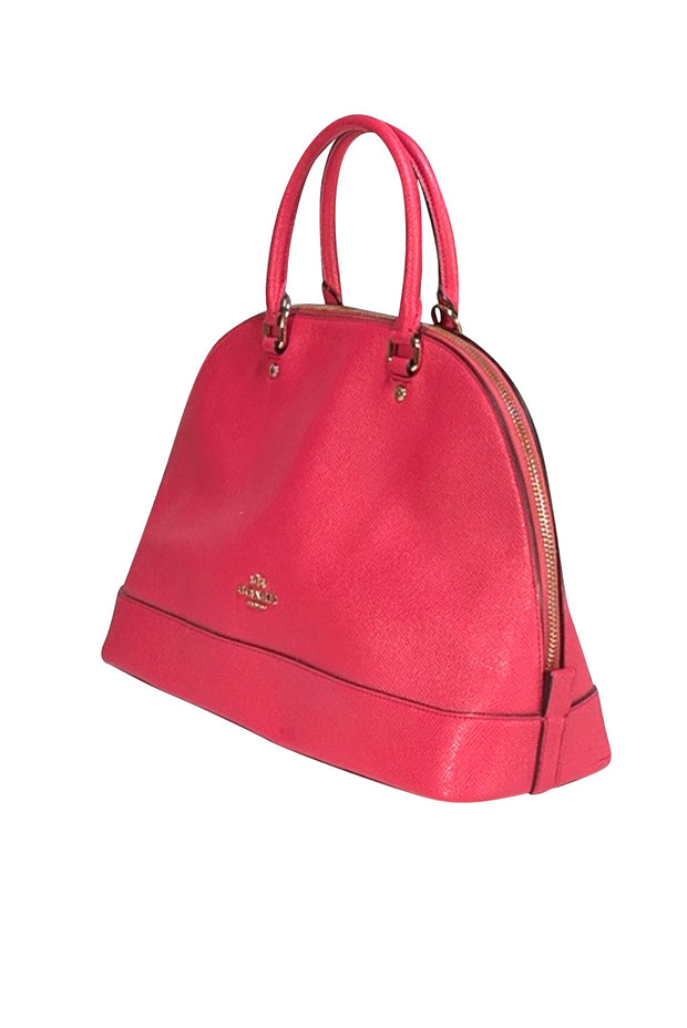 Coach - Dark Fuchsia Leather Satchel Bag - Current Boutique