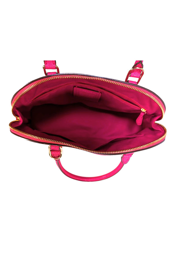 Coach - Dark Fuchsia Leather Satchel Bag - Current Boutique