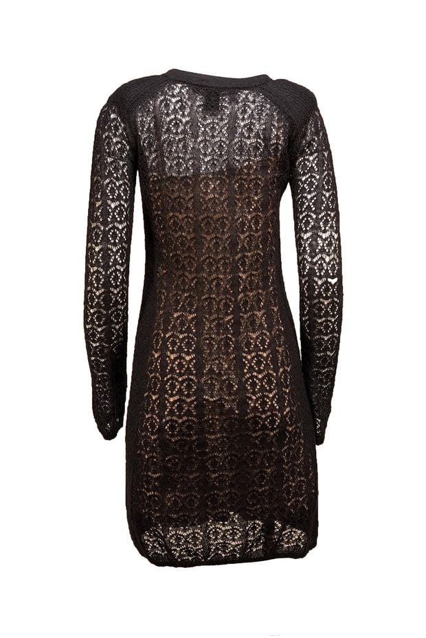 Marc by Marc Jacobs - Black Pointelle Knit Long Sleeve Dress Sz S - Current Boutique