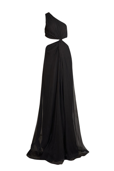 Cinq a Sept - Black One Shoulder Cutout "Goldie" Dress Sz 8