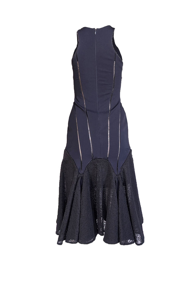 Jonathan Simkhai - Navy Sleeveless Fit & Flare Midi Dress Sz 4 - Current Boutique