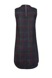 Suno - Navy, Green, & Red Plaid Sleeveless Ruffle Trim Dress Sz 8 - Current Boutique