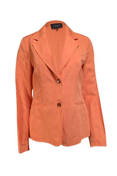 Lafayette 148 - Orange Silk & Linen Blend Blazer Sz 8 - Current Boutique