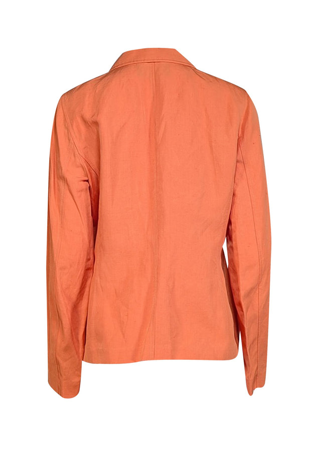 Lafayette 148 - Orange Silk & Linen Blend Blazer Sz 8 - Current Boutique