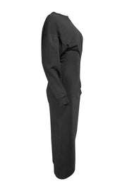 Isabel Marant Etoile - Black Sweatshirt Midi "Meg" Dress Sz 2 - Current Boutique