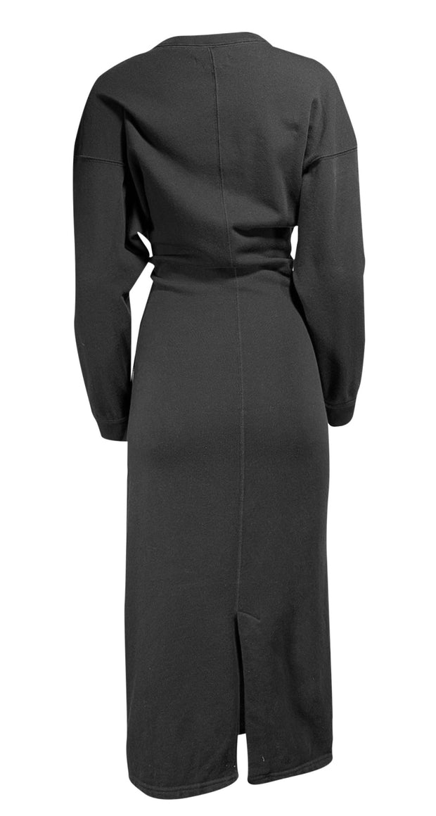 Isabel Marant Etoile - Black Sweatshirt Midi "Meg" Dress Sz 2 - Current Boutique