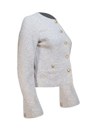 Rag & Bone - Beige & Gold Knit Crop Lady Jacket Sz 4 - Current Boutique