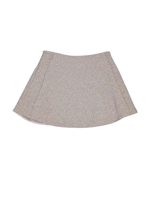 Rag & Bone - Beige & Gold Tweed "Elsie" Mini Skirt Sz 4 - Current Boutique