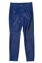 Ralph Lauren - Dark Blue Leather Skinny Leg Pants Sz 4 - Current Boutique