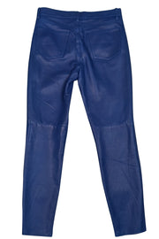 Ralph Lauren - Dark Blue Leather Skinny Leg Pants Sz 4 - Current Boutique