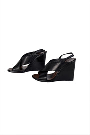 Tory Burch - Black Leather Wedge Heel Sz 7