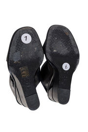 Tory Burch - Black Leather Wedge Heel Sz 7