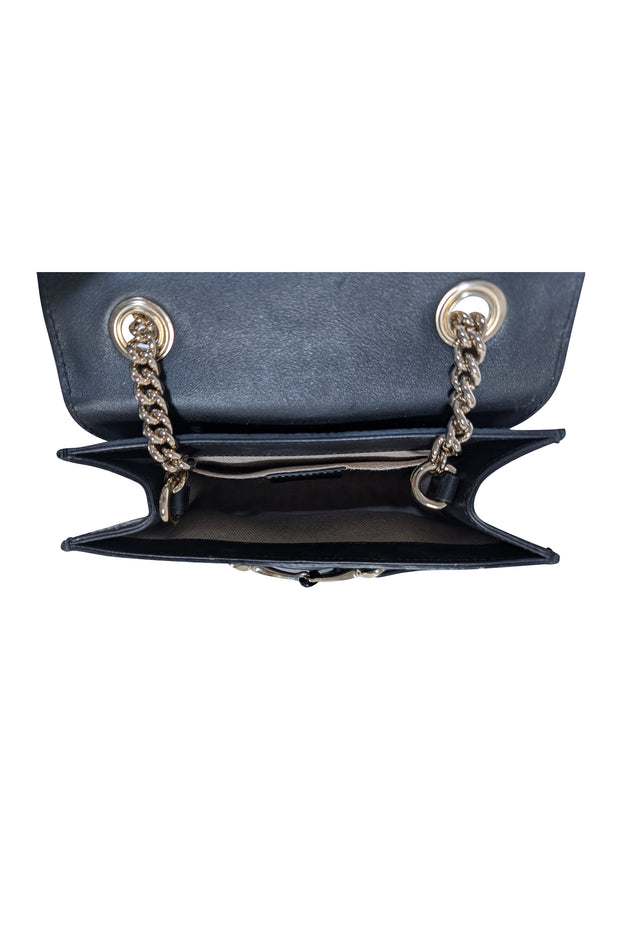 Gucci - Black Leather Microguccissima Emily Mini Crossbody Bag