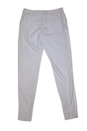 Yves Saint Laurent - Ivory Wool with Silk Trim Tapered Pant Sz 6 - Current Boutique