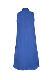 Alice & Olivia - Royal Blue Sleeveless Silk Neck Tie Dress Sz S - Current Boutique
