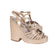 Chanel - Beige Patent Leather Strappy Platform Wedges Sz 9
