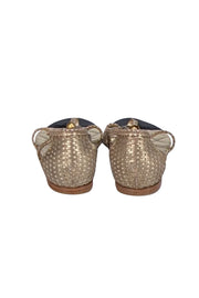 Chanel - Gold Quilted Strappy Thong Sandal Sz 9 - Current Boutique