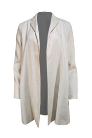 Theory - Beige Linen Blend Open Front Blazer Sz P - Current Boutique