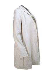 Theory - Beige Linen Blend Open Front Blazer Sz P - Current Boutique