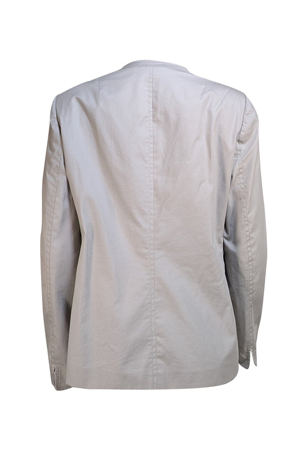 Akris Punto - Light Grey Collarless Two Button Jacket Sz 14