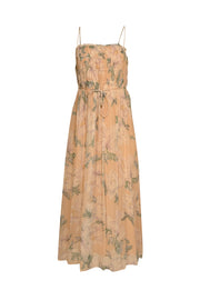 Intermix - Pastel Pink w/ Green & Lavender Floral Print Sleeveless Maxi Dress Sz 00 - Current Boutique