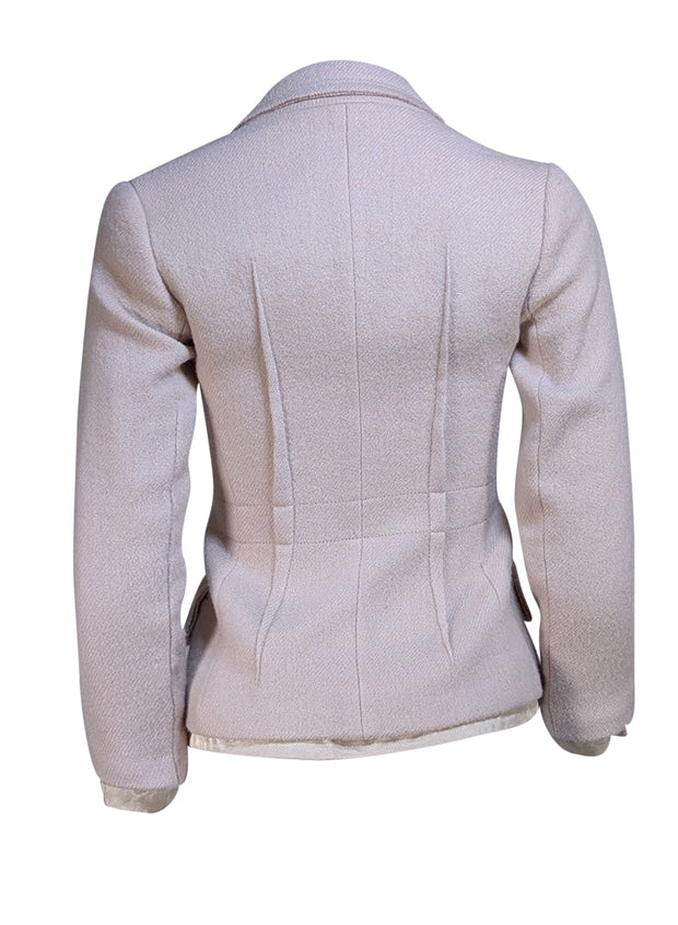 Prada - Beige Wool Button-Down Short Blazer Sz 2