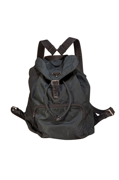 Prada - Dark Green Vintage Tessuto Drawstring Backpack