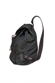 Prada - Dark Green Vintage Tessuto Drawstring Backpack