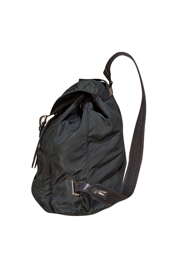 Prada - Dark Green Vintage Tessuto Drawstring Backpack