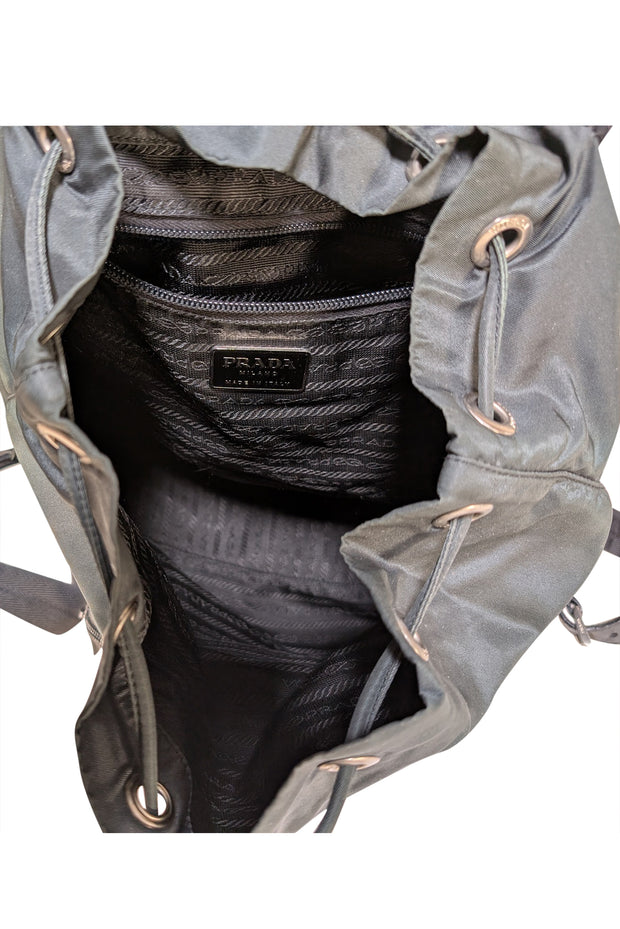 Prada - Dark Green Vintage Tessuto Drawstring Backpack