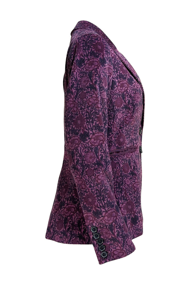 Paige - Purple Floral Velvet "Chelsee" Blazer Sz 4
