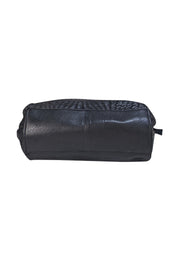 Day & Mood - Black Genuine Leather Woven Top Zipper Tote Bag - Current Boutique
