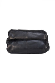 Hype - Black Leather Knot Front Detail Oblong Handbag - Current Boutique