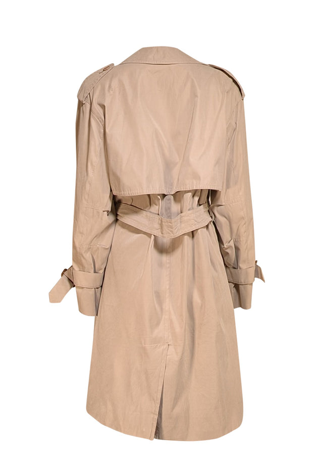 Burberry - Beige Long Trench Coat Sz L - Current Boutique