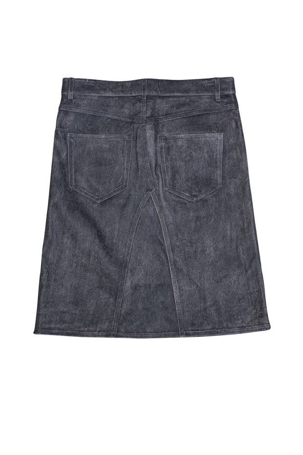 Isabel Marant Etoile - Dark Grey Lamb Leather  'Fiali' Skirt Sz L - Current Boutique