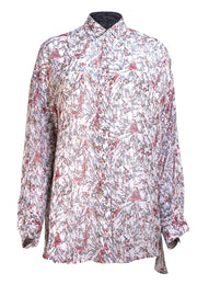 IRO - Ivory Abstract Multi Button Down Shirt Sz 6