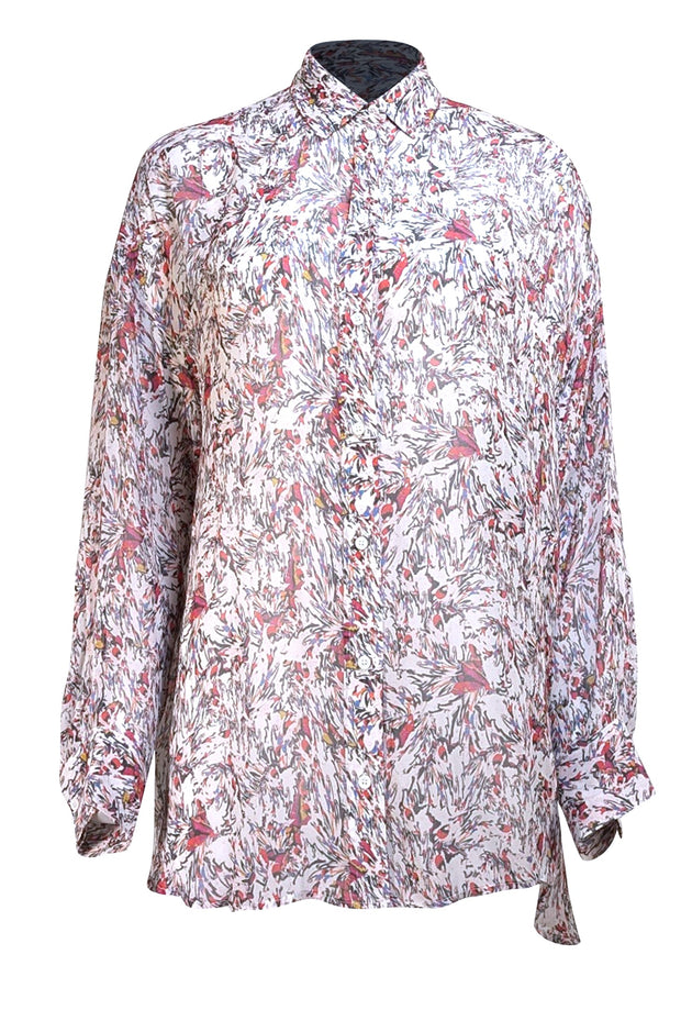 IRO - Ivory Abstract Multi Button Down Shirt Sz 6