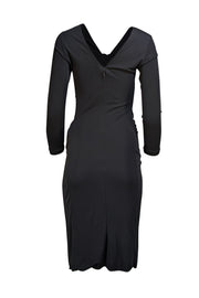 Gucci - Black V-neckline Gold Buckle Dress Sz M